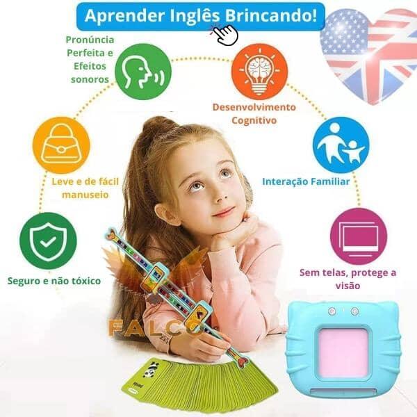 CardKids - Brinquedo Interativo que Ensina Inglês + Livro de Desenvolvimento Infantil (Brinde!)
